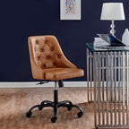 EEI-4370-BLK-TAN Distinct Tufted Swivel Vegan Leather Office Chair by Modway