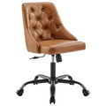 Modway EEI-4370-BLK-TAN Distinct Tufted Swivel Vegan Leather Office Chair Black Tan