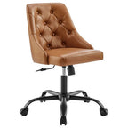 Modway EEI-4370-BLK-TAN Distinct Tufted Swivel Vegan Leather Office Chair Black Tan