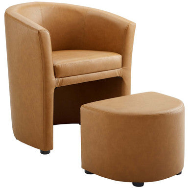 Modway EEI-1407-TAN Divulge Armchair and Ottoman Tan