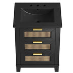 EEI-6724-BLK-BLK Dixie 24" Solid Wood Bathroom Vanity Cabinet by Modway
