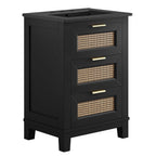 EEI-6724-BLK-BLK Dixie 24" Solid Wood Bathroom Vanity Cabinet by Modway