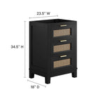EEI-6625-BLK Dixie 24" Solid Wood Bathroom Vanity Cabinet (Sink Basin Not Included) by Modway