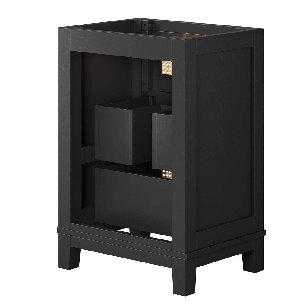 EEI-6625-BLK Dixie 24" Solid Wood Bathroom Vanity Cabinet (Sink Basin Not Included) by Modway