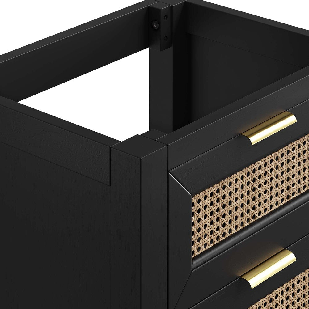 EEI-6625-BLK Dixie 24" Solid Wood Bathroom Vanity Cabinet (Sink Basin Not Included) by Modway