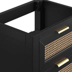 EEI-6625-BLK Dixie 24" Solid Wood Bathroom Vanity Cabinet (Sink Basin Not Included) by Modway