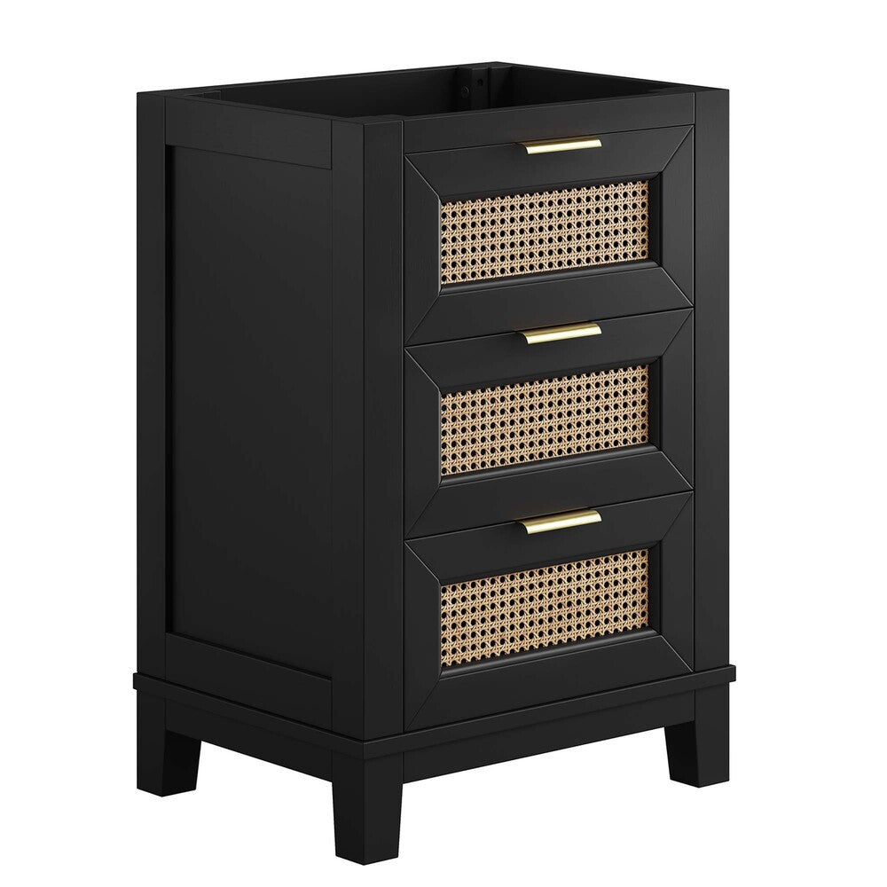 EEI-6625-BLK Dixie 24" Solid Wood Bathroom Vanity Cabinet (Sink Basin Not Included) by Modway