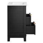 EEI-6723-BLK-WHI Dixie 24" Solid Wood Bathroom Vanity by Modway