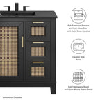 EEI-6726-BLK-BLK Dixie 36" Solid Wood Bathroom Vanity Cabinet by Modway