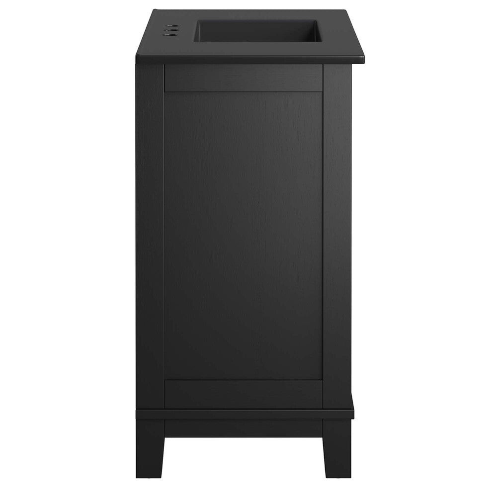 EEI-6726-BLK-BLK Dixie 36" Solid Wood Bathroom Vanity Cabinet by Modway