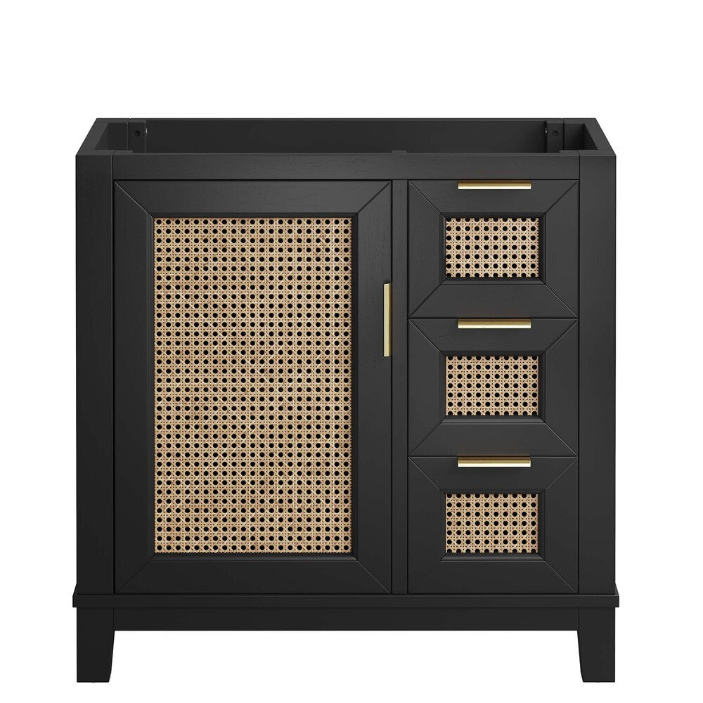 EEI-6626-BLK Dixie 36" Solid Wood Bathroom Vanity Cabinet (Sink Basin Not Included) by Modway