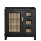 EEI-6626-BLK Dixie 36" Solid Wood Bathroom Vanity Cabinet (Sink Basin Not Included) by Modway
