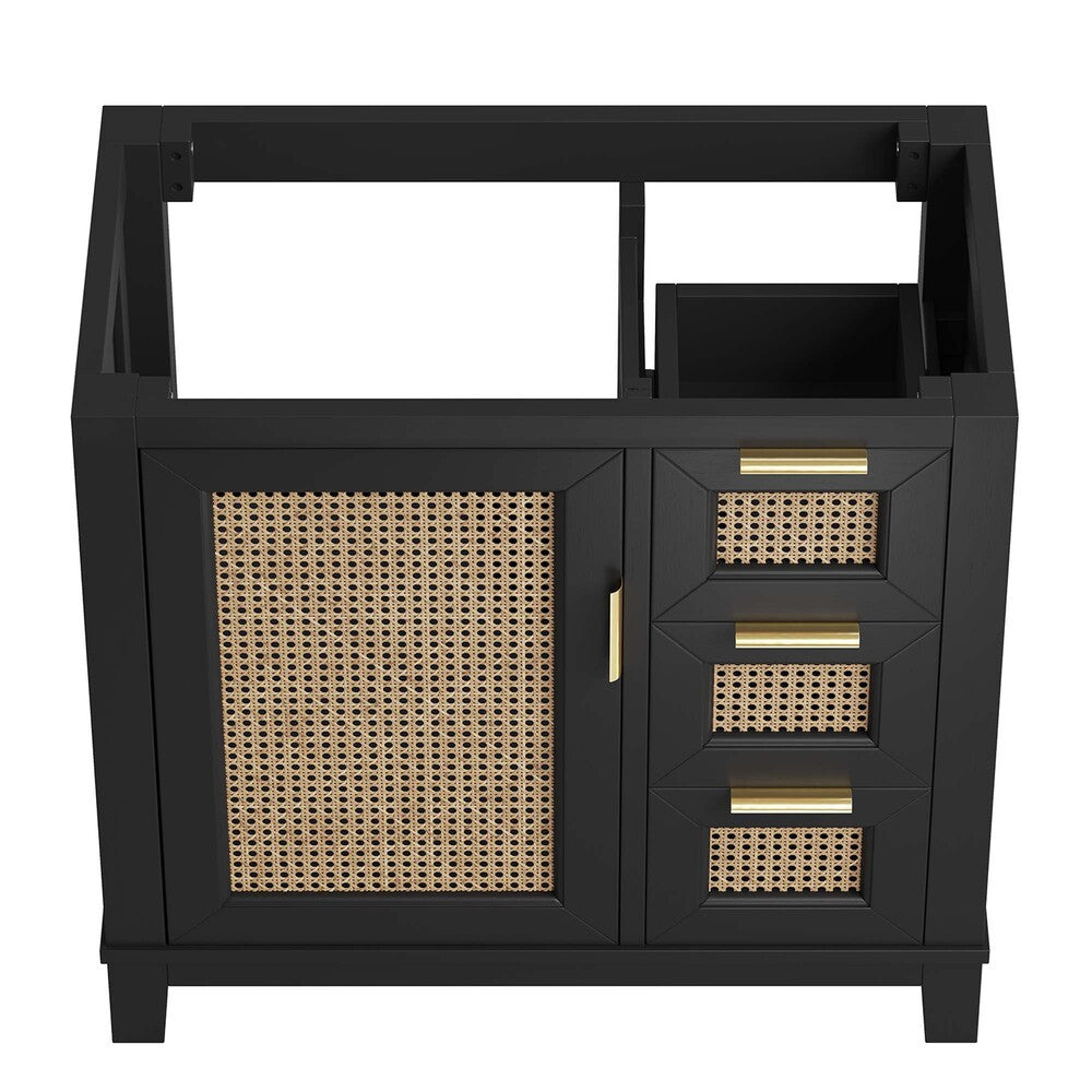 EEI-6626-BLK Dixie 36" Solid Wood Bathroom Vanity Cabinet (Sink Basin Not Included) by Modway