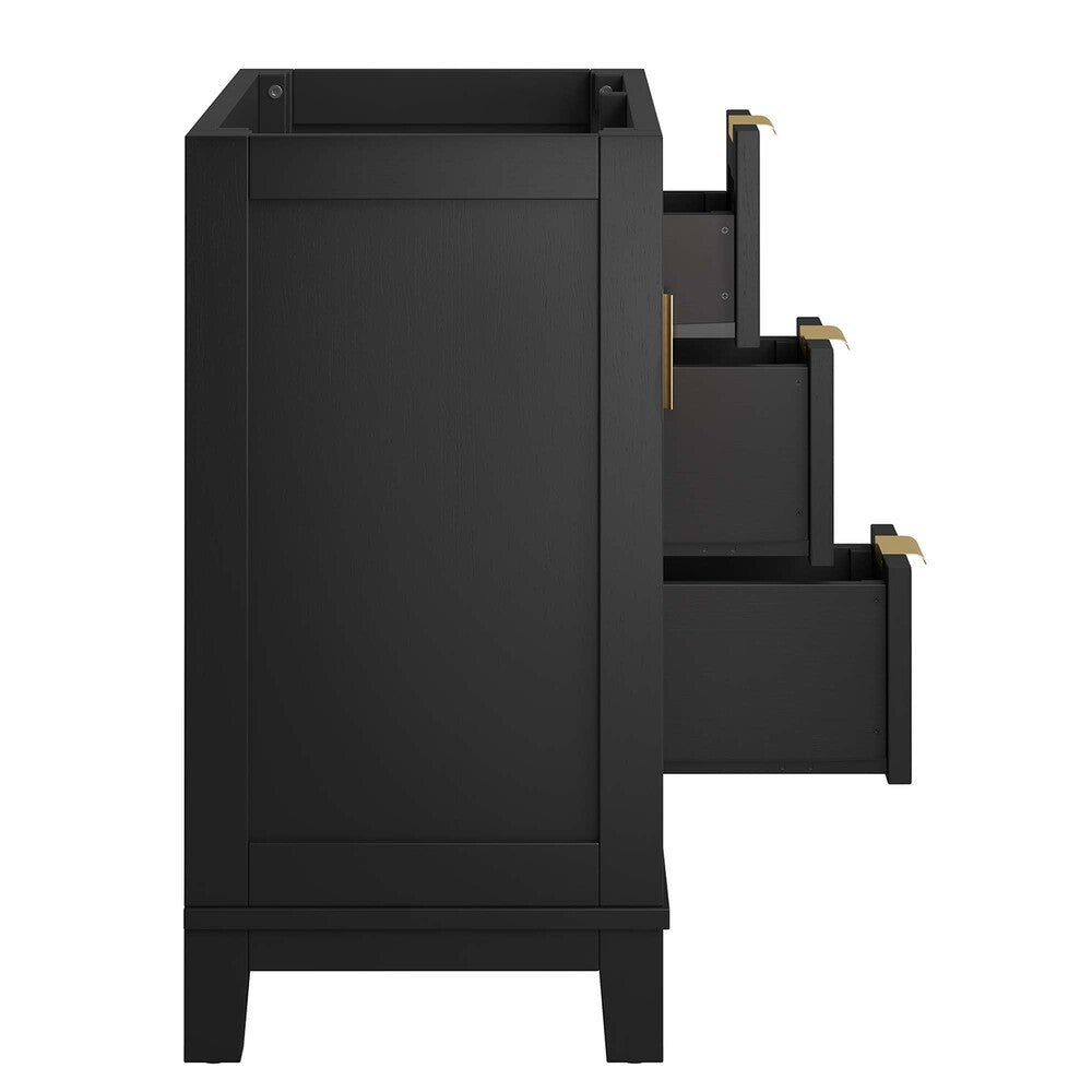 EEI-6626-BLK Dixie 36" Solid Wood Bathroom Vanity Cabinet (Sink Basin Not Included) by Modway