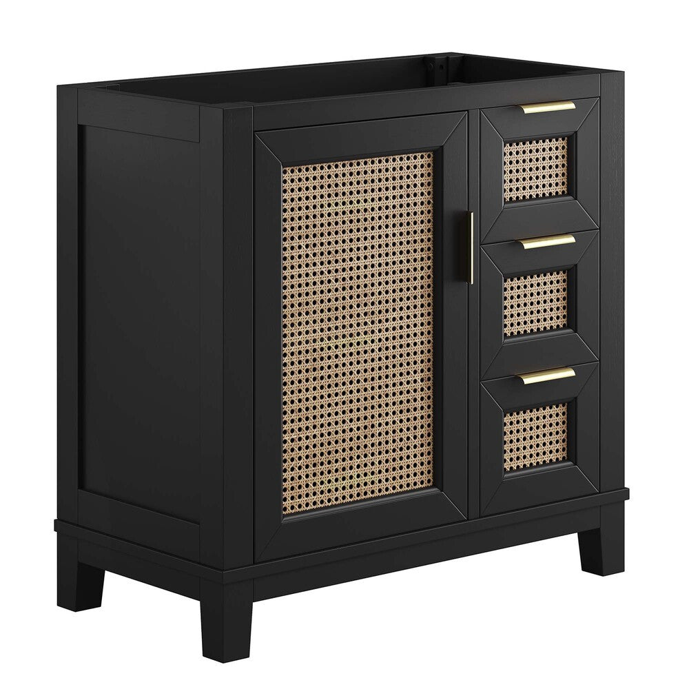 EEI-6626-BLK Dixie 36" Solid Wood Bathroom Vanity Cabinet (Sink Basin Not Included) by Modway