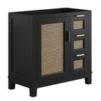 Modway EEI-6626-BLK Dixie 36" Solid Wood Bathroom Vanity Cabinet (Sink Basin Not Included) Black