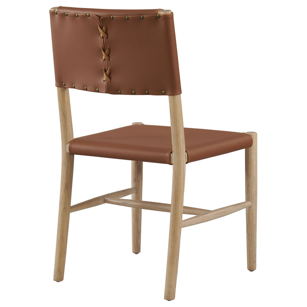 Modway Dover Wood Vegan Leather Dining Side Chairs Set of 2 by Modway-EEI-7240-NAT-SDL