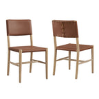 Modway Dover Wood Vegan Leather Dining Side Chairs Set of 2 by Modway-EEI-7240-NAT-SDL