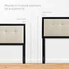 Modway Draper Tufted Fabric and Wood Queen Headboard by Modway-MOD-6226