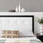 Modway Draper Tufted Fabric and Wood Twin Headboard by Modway-MOD-6224-BLK-WHI