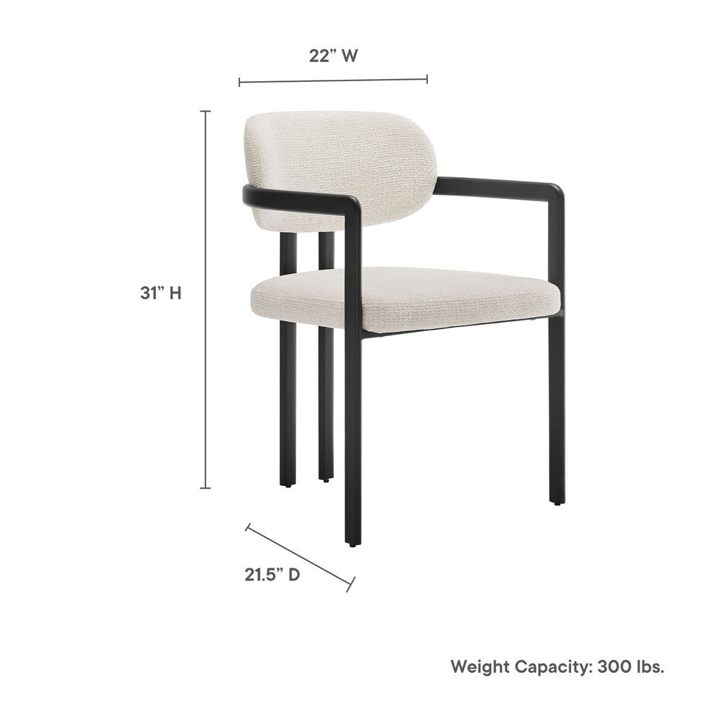 Modway Elio Barrel Fabric and Metal Dining Chair by Modway-EEI-7229