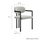 Modway Elio Barrel Fabric and Metal Dining Chair by Modway-EEI-7229