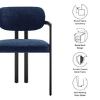 Modway Elio Barrel Fabric and Metal Dining Chair by Modway-EEI-7229