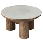 Modway Ellison 33" Round Wood Coffee Table With Marble Top by Modway-EEI-7146-WAL