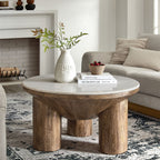 Modway Ellison 33" Round Wood Coffee Table With Marble Top by Modway-EEI-7146-WAL