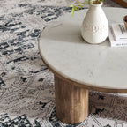 Modway Ellison 33" Round Wood Coffee Table With Marble Top by Modway-EEI-7146-WAL