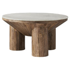 Modway Ellison 33" Round Wood Coffee Table With Marble Top by Modway-EEI-7146-WAL