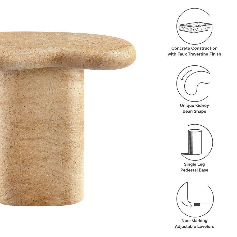 EEI-7094-TRV Elowen Indoor - Outdoor Patio Textured Faux Travertine Side Table by Modway