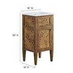 EEI-6436-WHI-BRN Elysian 18" Wood Bathroom Vanity by Modway