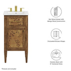 EEI-6436-WHI-BRN Elysian 18" Wood Bathroom Vanity by Modway