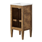 EEI-6436-WHI-BRN Elysian 18" Wood Bathroom Vanity by Modway