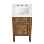 EEI-6436-WHI-BRN Elysian 18" Wood Bathroom Vanity by Modway