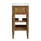 EEI-6436-WHI-BRN Elysian 18" Wood Bathroom Vanity by Modway