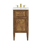EEI-6436-WHI-BRN Elysian 18" Wood Bathroom Vanity by Modway