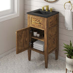EEI-6438-BLK-BRN Elysian 18" Wood Bathroom Vanity by Modway