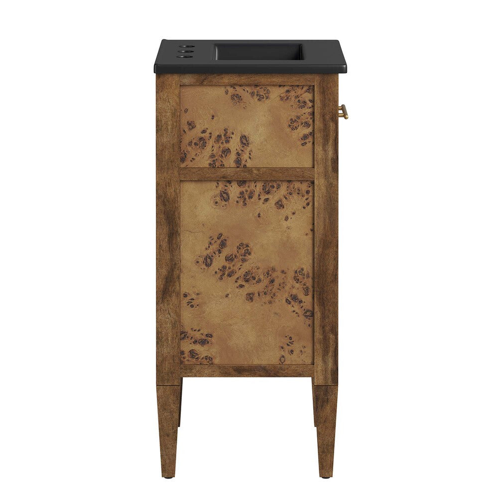 EEI-6438-BLK-BRN Elysian 18" Wood Bathroom Vanity by Modway