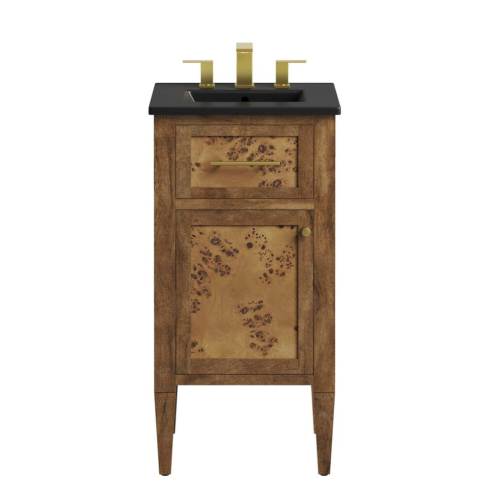 EEI-6438-BLK-BRN Elysian 18" Wood Bathroom Vanity by Modway