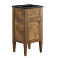 Modway EEI-6438-BLK-BRN Elysian 18" Wood Bathroom Vanity Black Brown