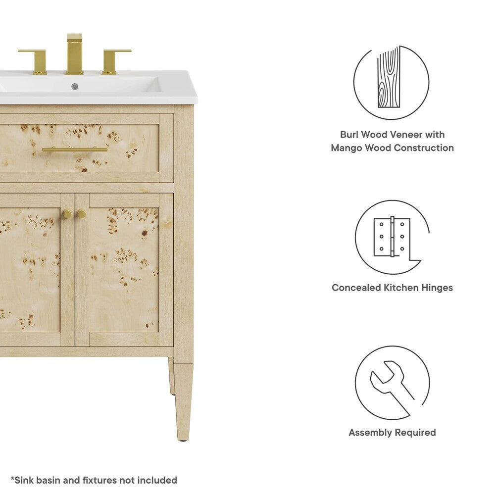 EEI-6137 Elysian 24" Wood Bathroom Vanity Cabinet (Sink Basin Not Included) by Modway