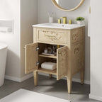 EEI-6439-WHI-BUR Elysian 24" Wood Bathroom Vanity by Modway