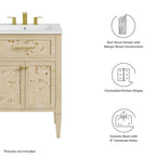 EEI-6439-WHI-BUR Elysian 24" Wood Bathroom Vanity by Modway