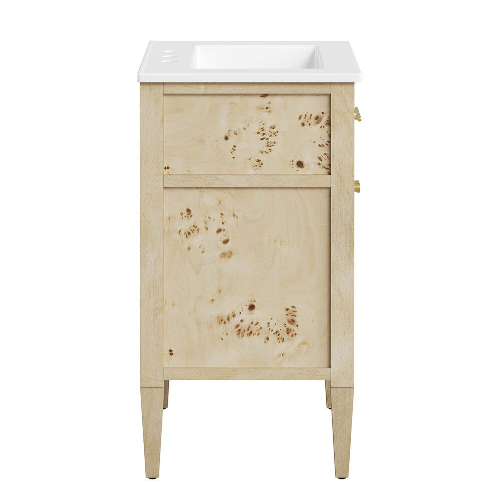 EEI-6439-WHI-BUR Elysian 24" Wood Bathroom Vanity by Modway
