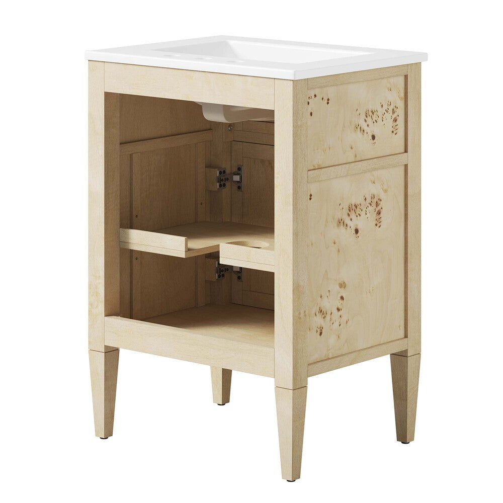 EEI-6439-WHI-BUR Elysian 24" Wood Bathroom Vanity by Modway