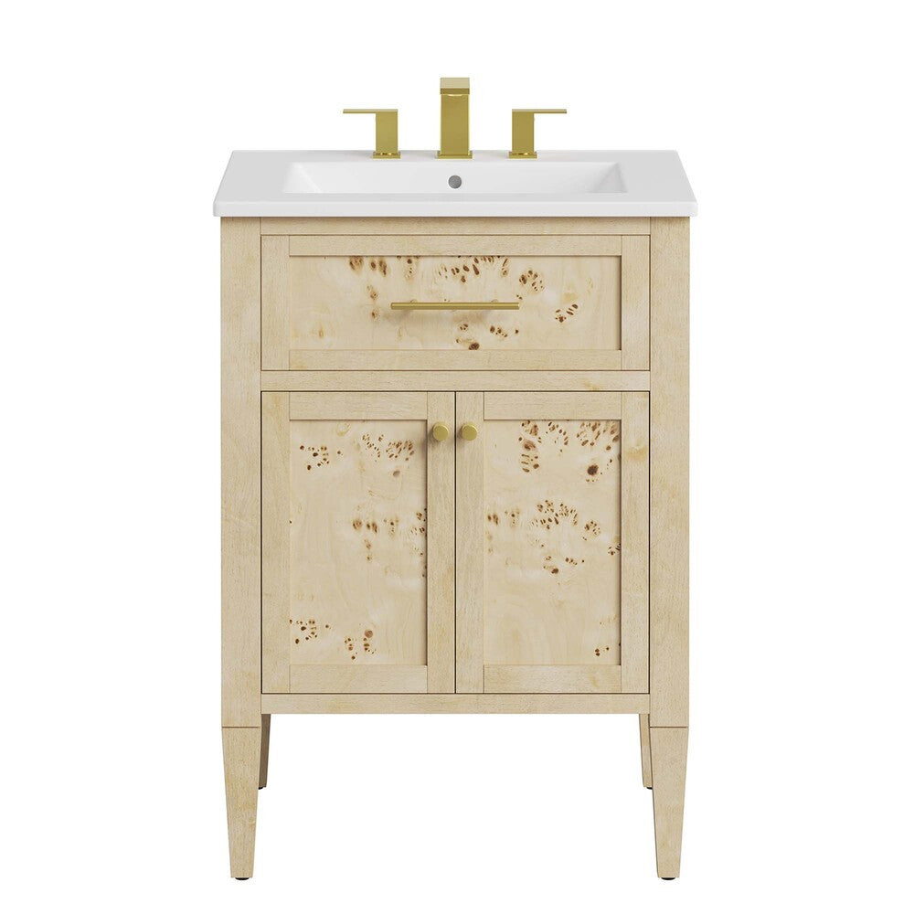 EEI-6439-WHI-BUR Elysian 24" Wood Bathroom Vanity by Modway