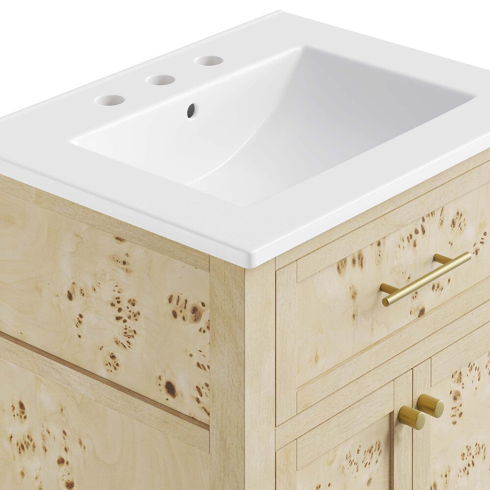 EEI-6439-WHI-BUR Elysian 24" Wood Bathroom Vanity by Modway