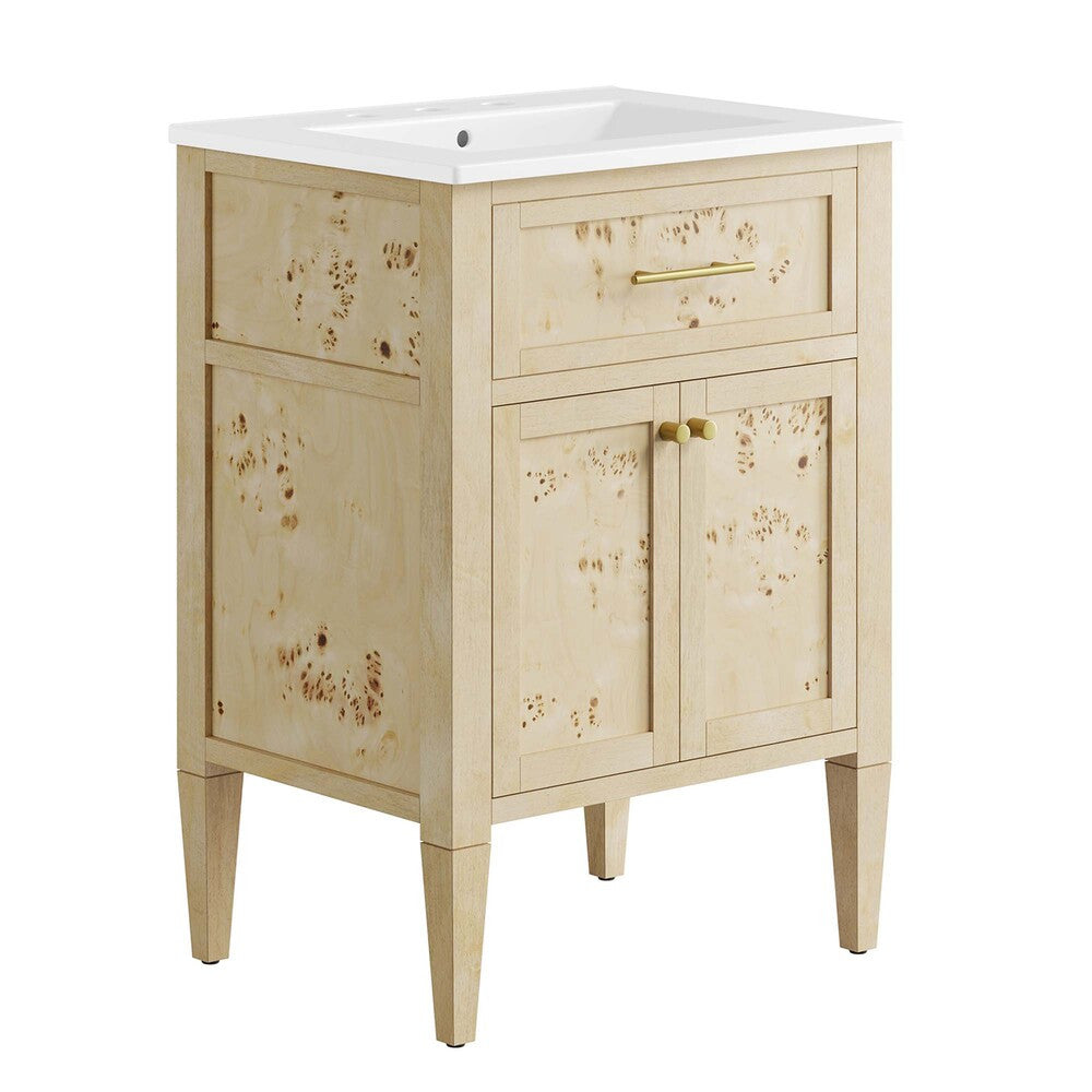 EEI-6439-WHI-BUR Elysian 24" Wood Bathroom Vanity by Modway